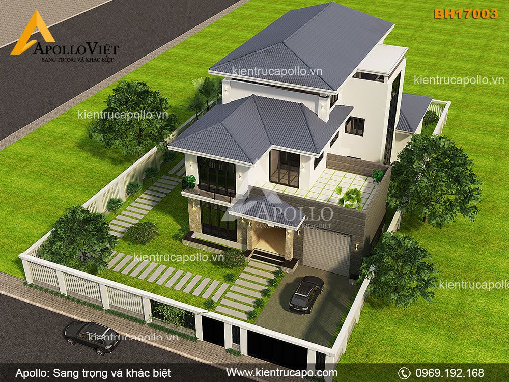 Biệt thự hiện đại ấn tượng cho vùng quê yên tĩnh (BH17003)